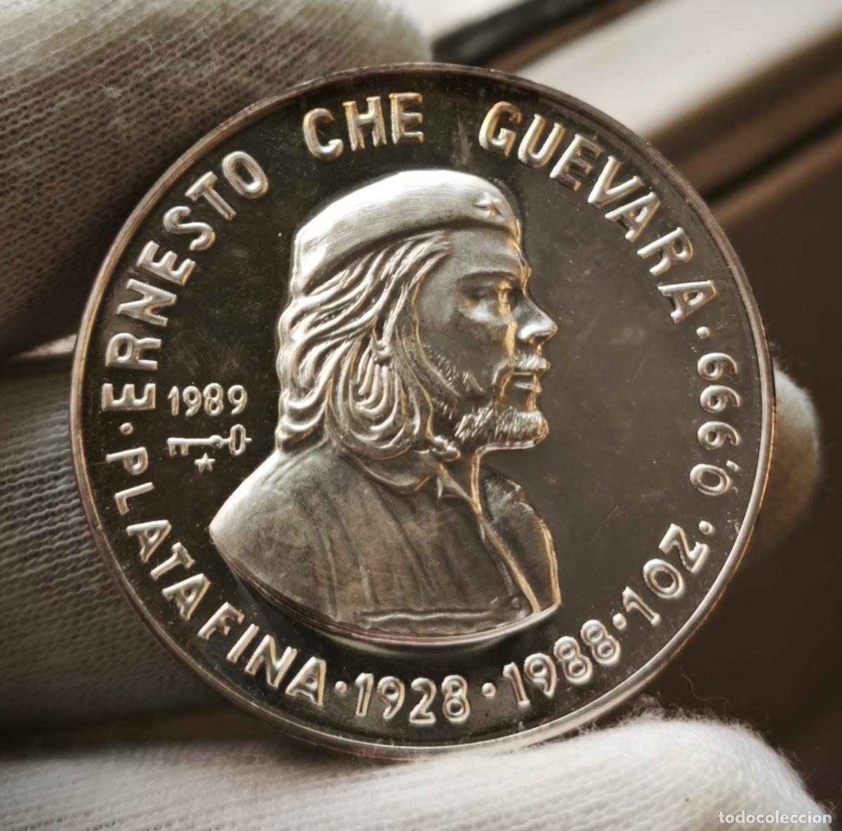 Monedas antiguas de Am&eacute;rica: Cuba 10 Pesos Ernesto &rdquo;Che&rdquo; Guevara 1989 Km 163 Plata Pura