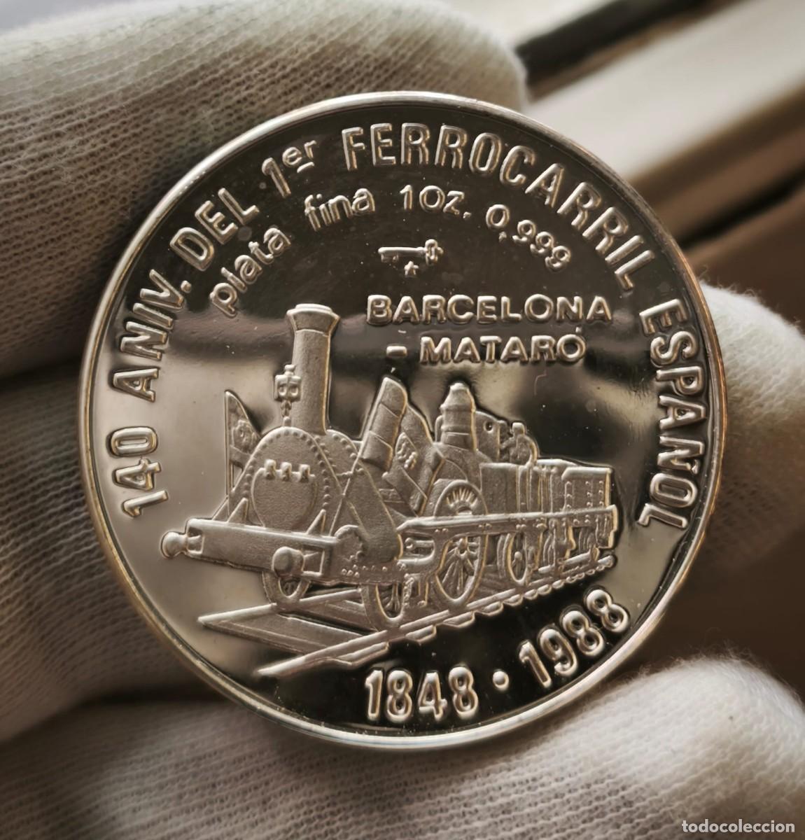 Monedas antiguas de Am&eacute;rica: Cuba 10 Pesos Primer ferrocarril espa&ntilde;ol 1988 Km 206 Plata Pura