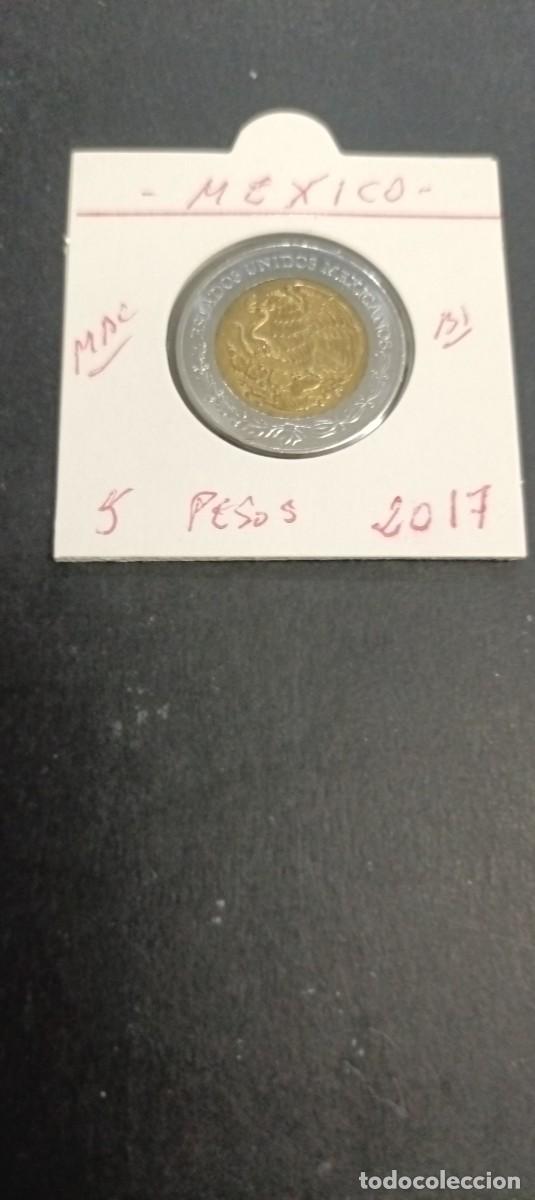 Monedas antiguas de Am&eacute;rica: MEXICO 5 PESOS 2017 MBC KM=605 (BIMETALICA)