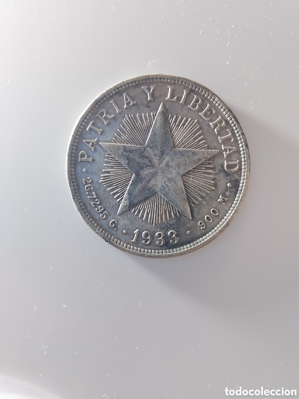 Monedas antiguas de Am&eacute;rica: Cuba &ndash; 1 Peso de Plata &ndash; 1933&ndash; &ldquo;Patria y Libertad&rdquo; Plata 900 - 26,73 g &ndash; Ceca de Filadelfia