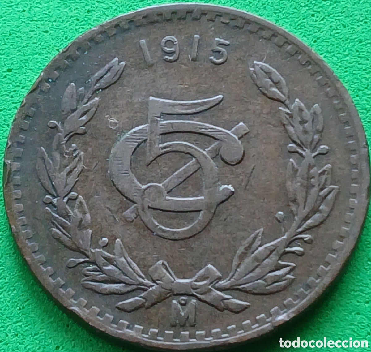 Monedas antiguas de Am&eacute;rica: M&eacute;xico 5 centavos 1915 km#422 poco com&uacute;n!
