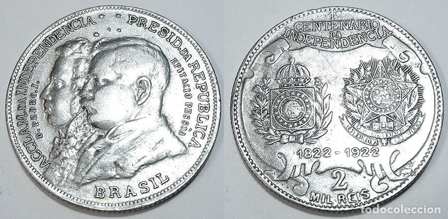 Monedas antiguas de Am&eacute;rica: BRASIL - 2000 REIS - 1922 - PLATA - NO CIRCULADA