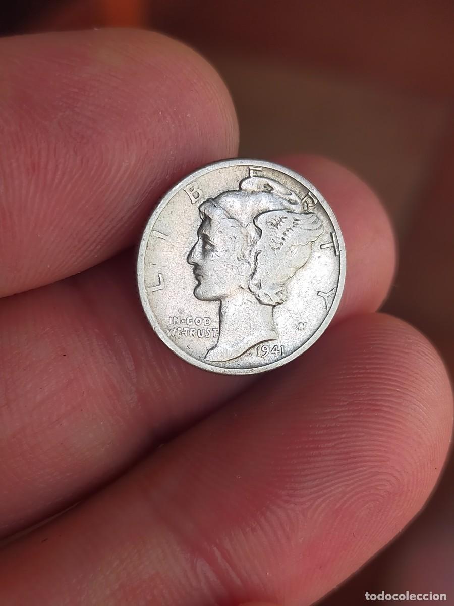Monedas antiguas de Am&eacute;rica: MONEDA DE 10 DIEZ DIME CENTAVOS CENTS 1941 PLATA USA ESTADOS UNIDOS AMERICA BUENA CONSERVACION