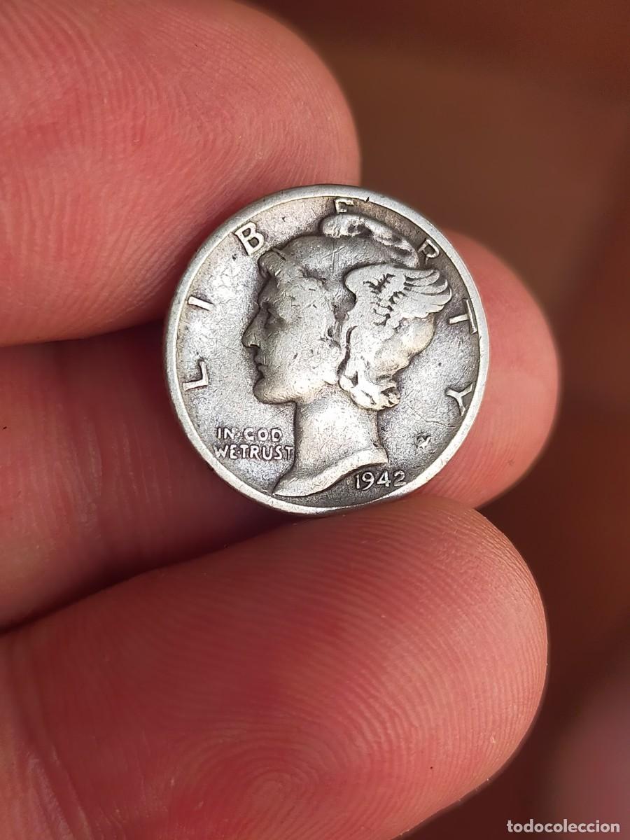 Monedas antiguas de Am&eacute;rica: MONEDA DE 10 DIEZ DIME CENTAVOS CENTS 1942 PLATA USA ESTADOS UNIDOS AMERICA BUENA CONSERVACION