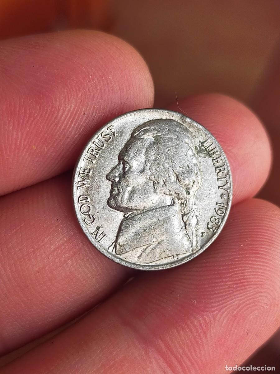 Monedas antiguas de Am&eacute;rica: MONEDA DE 5 CINCO NICKEL CENTAVOS CENTS 1983 P USA ESTADOS UNIDOS AMERICA BUENA CONSERVACION