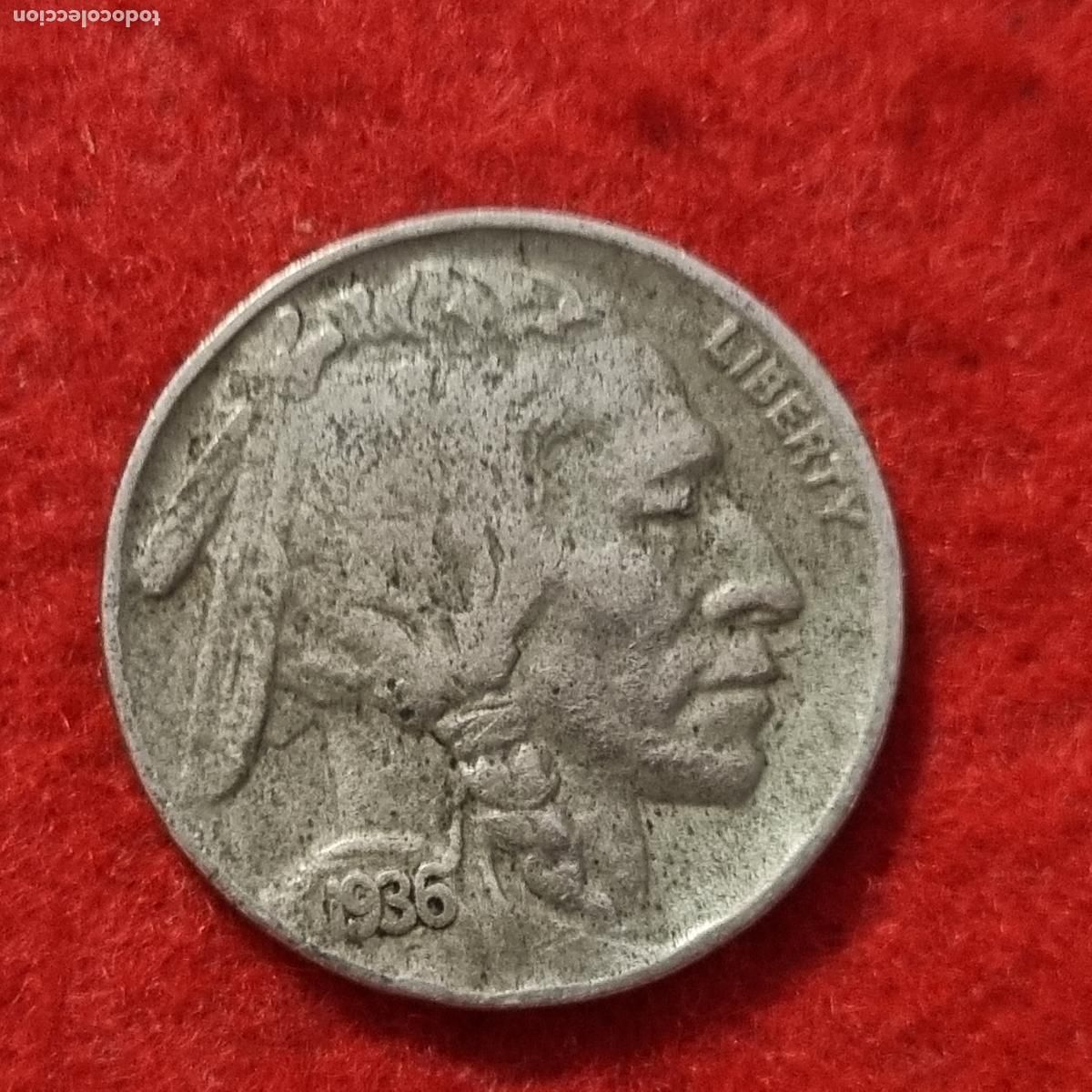 Monedas antiguas de Am&eacute;rica: MONEDA 5 CENTAVOS ESTADOS UNIDOS 1936 MBC ORIGINAL C38