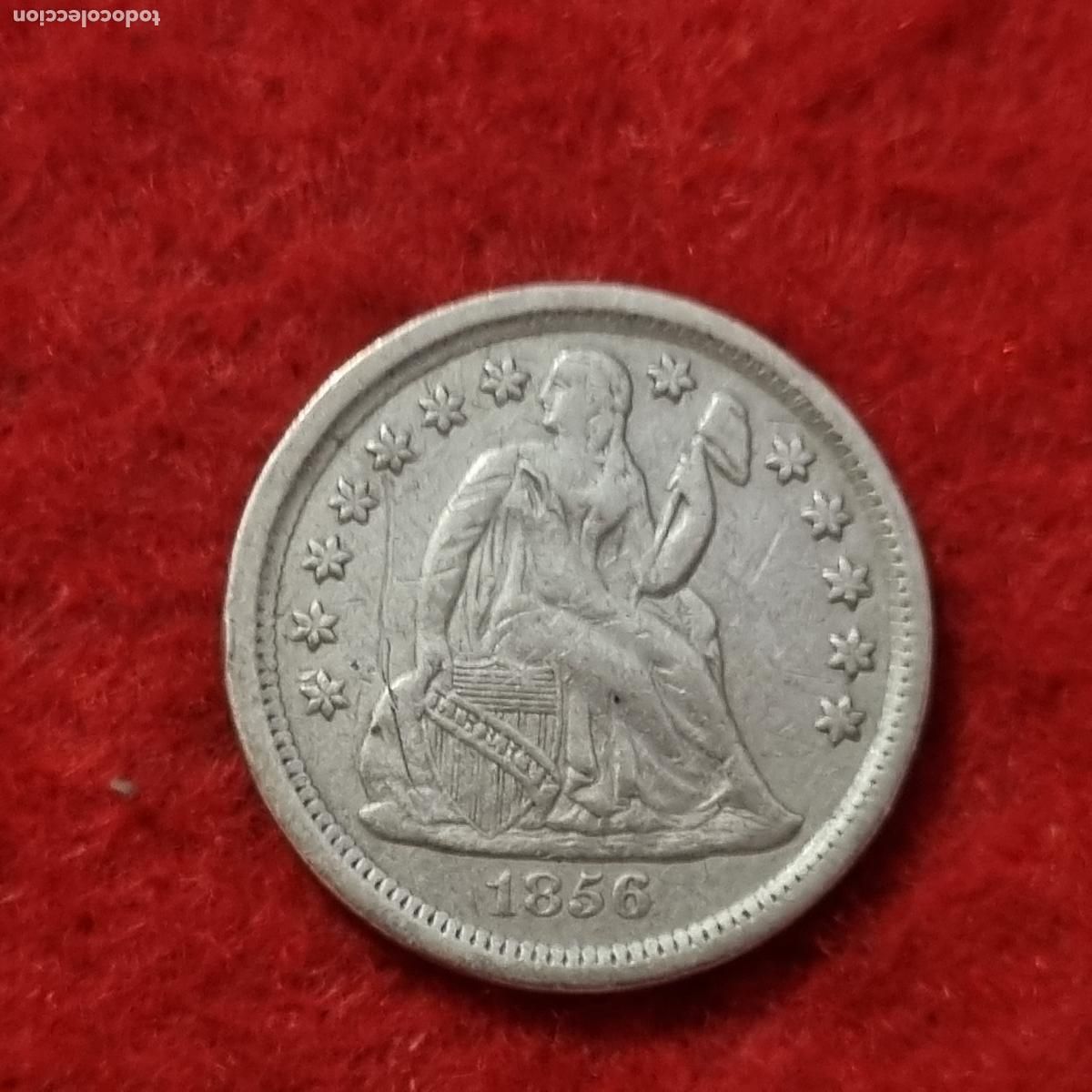 Monedas antiguas de Am&eacute;rica: MONEDA 1 ONE DIME PLATA 1856 ESTADOS UNIDOS MBC ORIGINAL C38