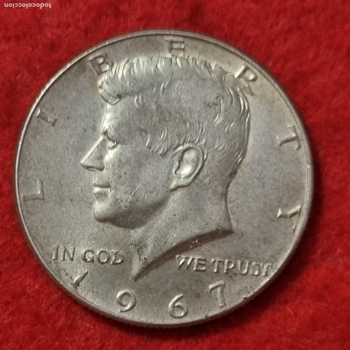 Monedas antiguas de Am&eacute;rica: MONEDA 1/2 MEDIO DOLAR KENNEDY 1967 PLATA ESTADOS UNIDOS MBC ORIGINAL C38