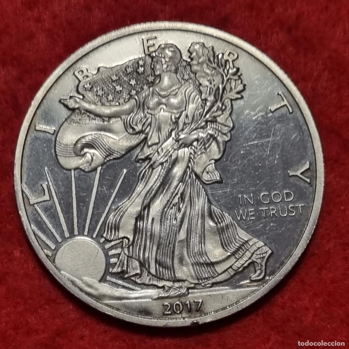 Monedas antiguas de Am&eacute;rica: MONEDA 1 DOLAR USA 2017 PROOF IMITACION A LA ONZA DE PLATA PURA PROOF NO ES PLATA ORIGINAL C38