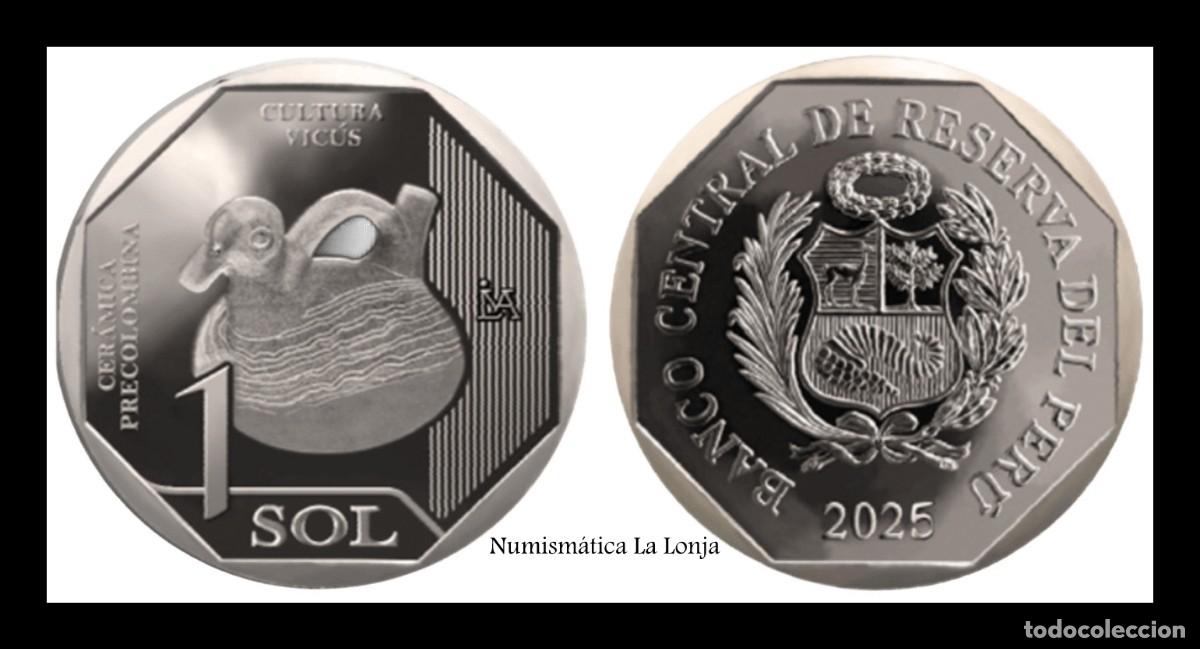 Monedas antiguas de Am&eacute;rica: Per&uacute; 1 Sol Conmemorativa Cultura Vicus 2025 Km Nuevo Sc Unc