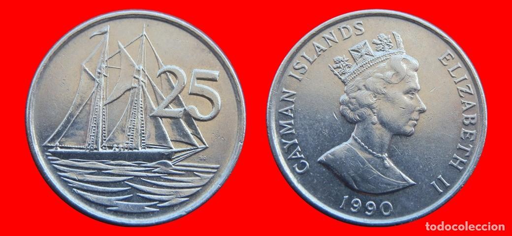 Monedas antiguas de Am&eacute;rica: 25 CENTAVOS 1990 ISLAS CAYMAN-150413