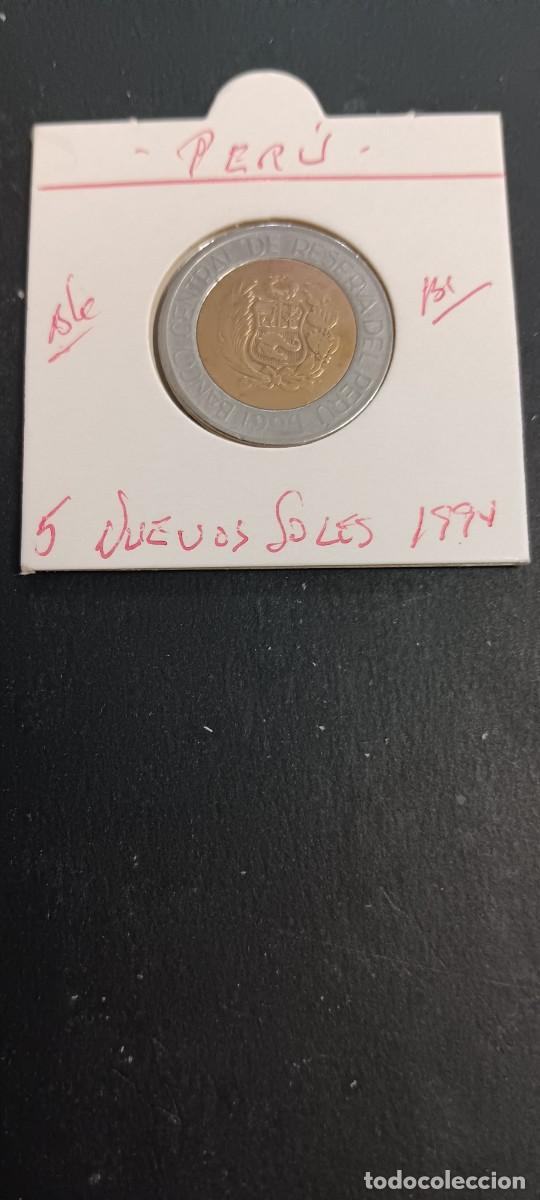 Old Coins of America: PER&Uacute; 5 NUEVOS SOLES 1994 BC KM=316 (BIMETALICA)