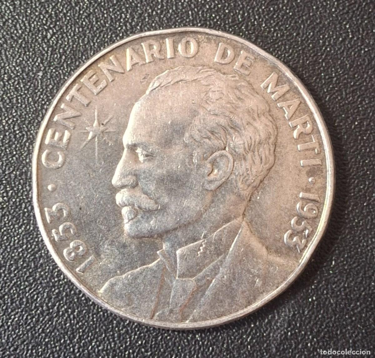 Monedas antiguas de Am&eacute;rica: Cuba 1 Peso Jos&eacute; Mart&iacute; 1953 (MBC)