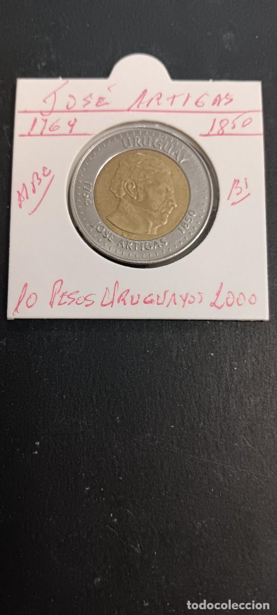 Monnaies anciennes d'Am&eacute;rique: URUGUAY 10 PESOS URUGUAYOS 2000 MBC KM=121(BIMETALICA)JOS&Eacute; ARTIGAS 1764-1850