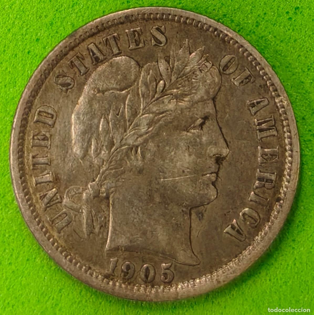 Monedas antiguas de Am&eacute;rica: ESTADOS UNIDOS. A&Ntilde;O 1905. 1 DIME PLATA (900). PESO 2,5 GR