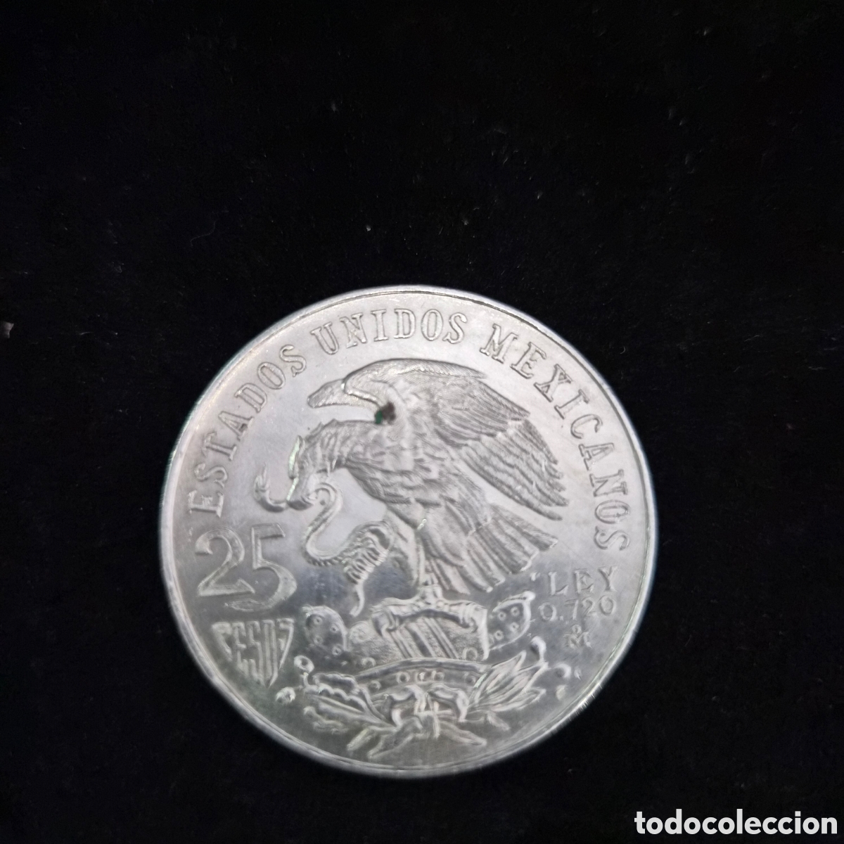 Monedas antiguas de Am&eacute;rica: Moneda de plata 25 pesos Mexicanos 1968
