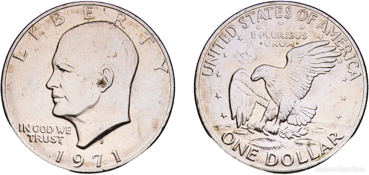 Monnaies anciennes d'Am&eacute;rique: United States Federal republic 1971 S 1 Dollar (Trial Strike) Billon (.400 silver) (Copper .600) Sa