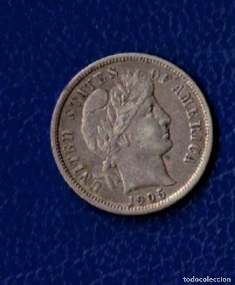 Monedas antiguas de Am&eacute;rica: ESTADOS UNIDOS A&Ntilde;O 1905 1 DIME PLATA ( 900)