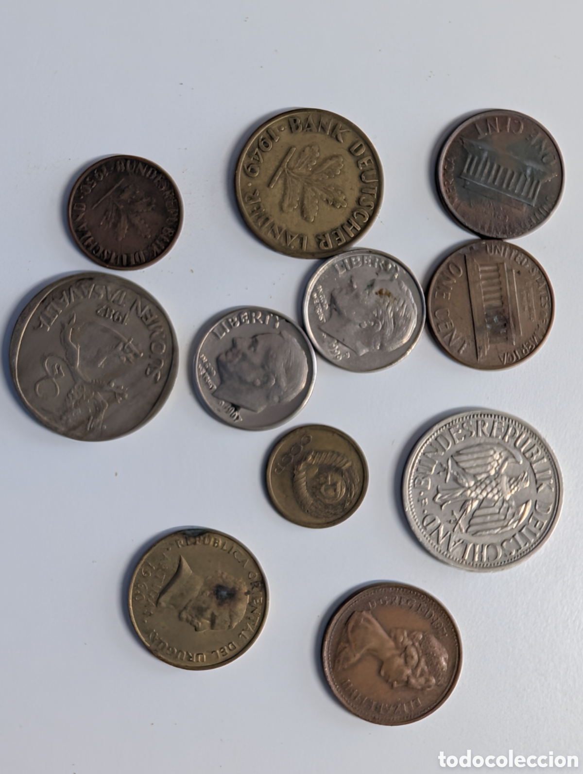 Monedas antiguas de Am&eacute;rica: Lote 11 Monedas Antiguas Internacionales (EEUU, Alemania, URSS, UK