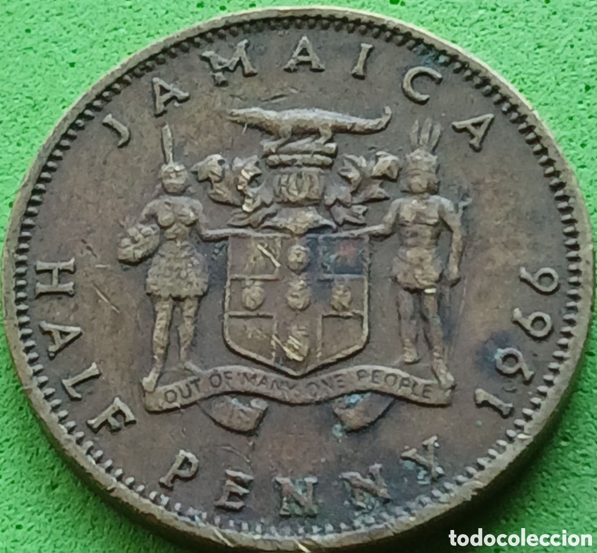 Monedas antiguas de Am&eacute;rica: Jamaica half penny 1966 km#38