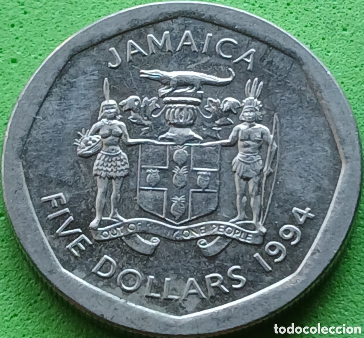 Monedas antiguas de Am&eacute;rica: Jamaica 5 dollars 1994 km#163