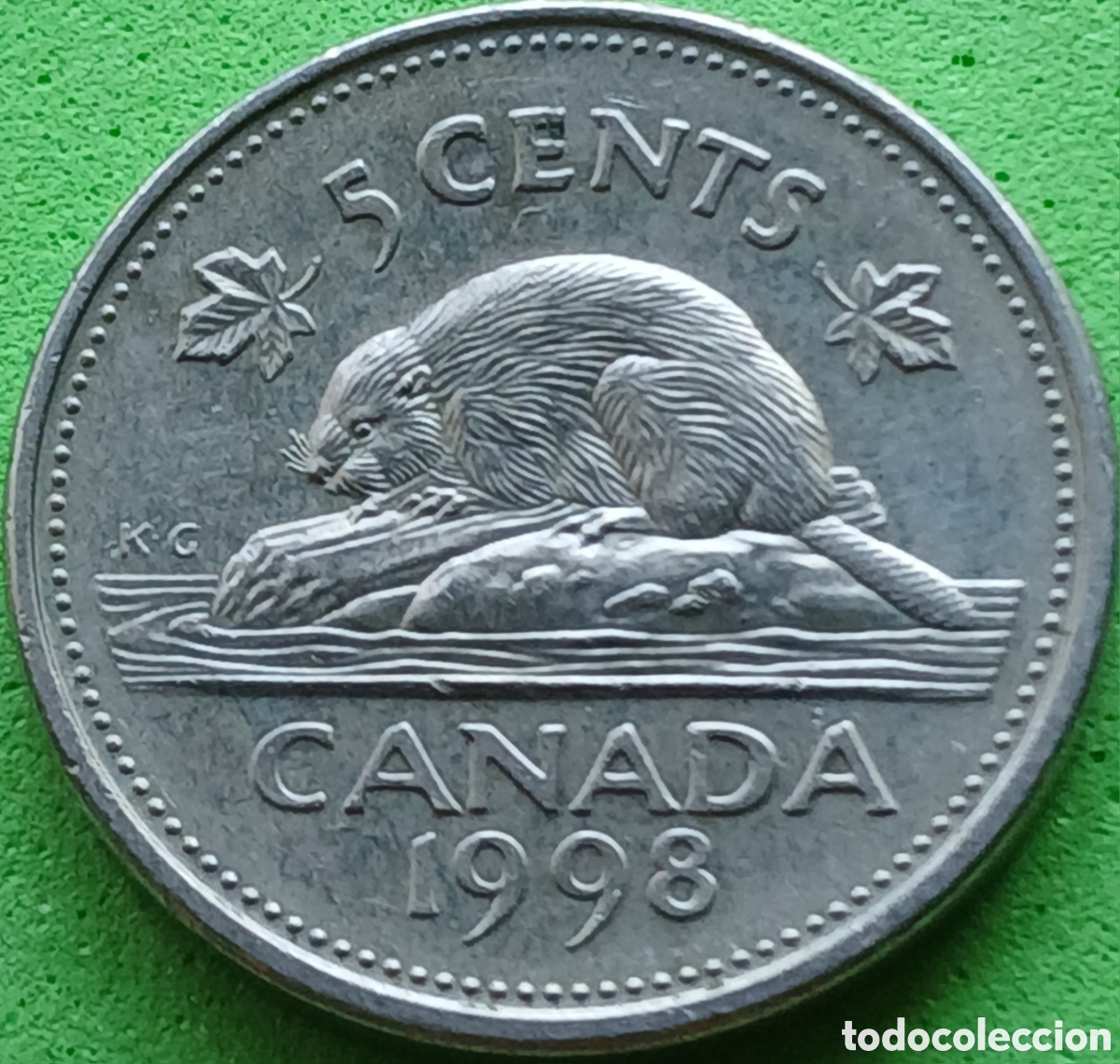 Monedas antiguas de Am&eacute;rica: Canad&aacute; 5 cents 1998 km#182 sin marca de ceca