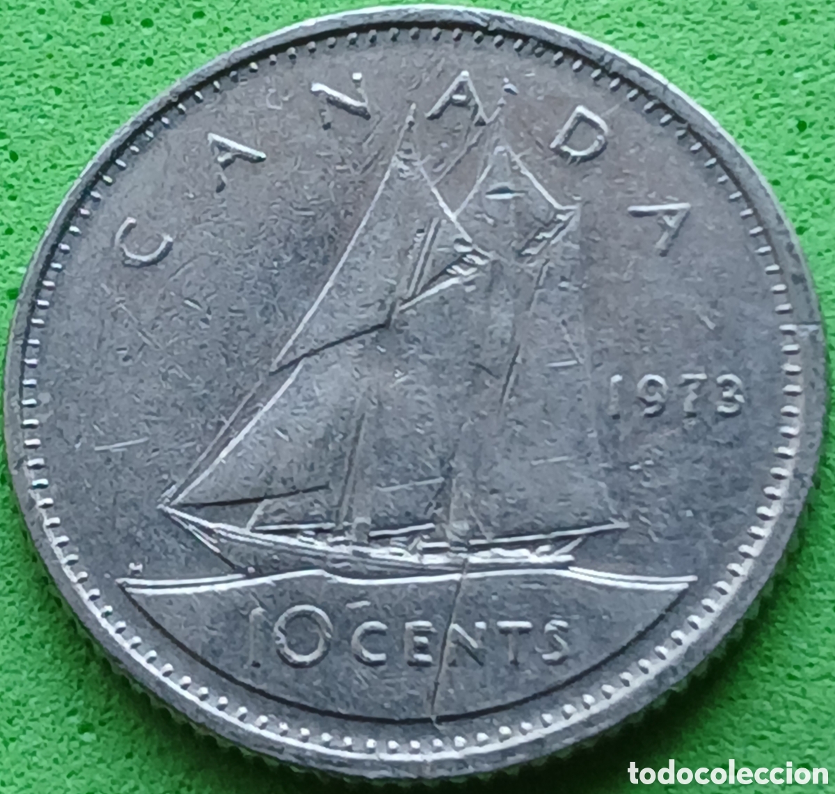 Monedas antiguas de Am&eacute;rica: Canad&aacute; 10 cents 1973 km#77