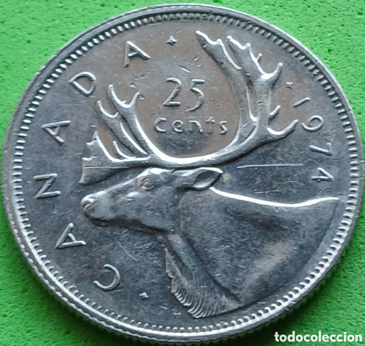 Monedas antiguas de Am&eacute;rica: Canad&aacute; 25 cents 1974 km#62b