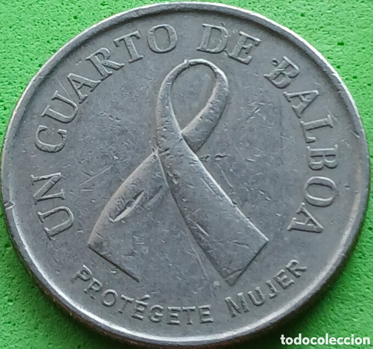 Monedas antiguas de Am&eacute;rica: Panam&aacute; un cuarto 2008 km#137 Cancer de Pecho