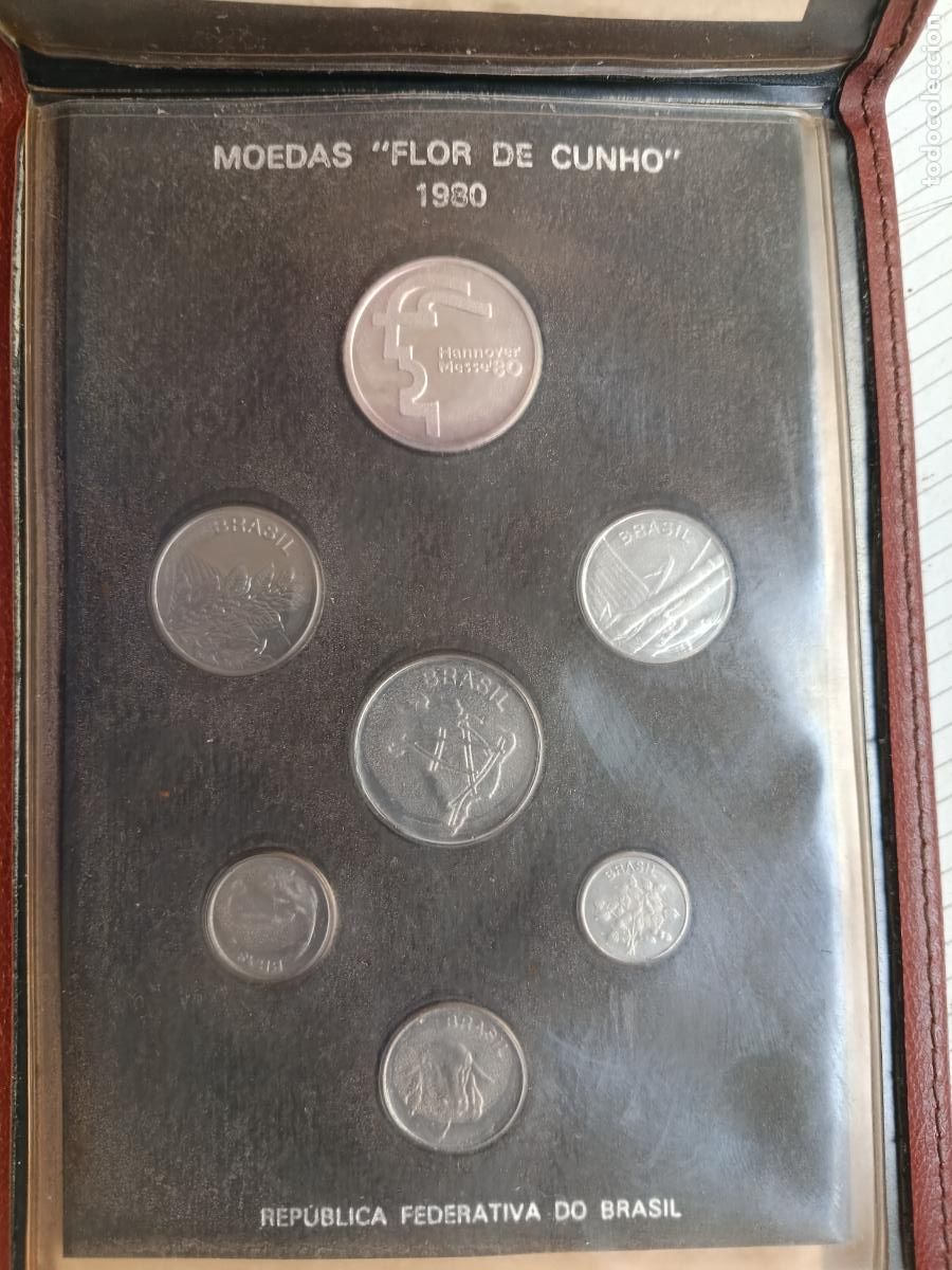 Monedas antiguas de Am&eacute;rica: BRASIL. SET. Hannover Messe '80 FLOR DE CU&Ntilde;O 1980 + MEDALLA DE PLATA