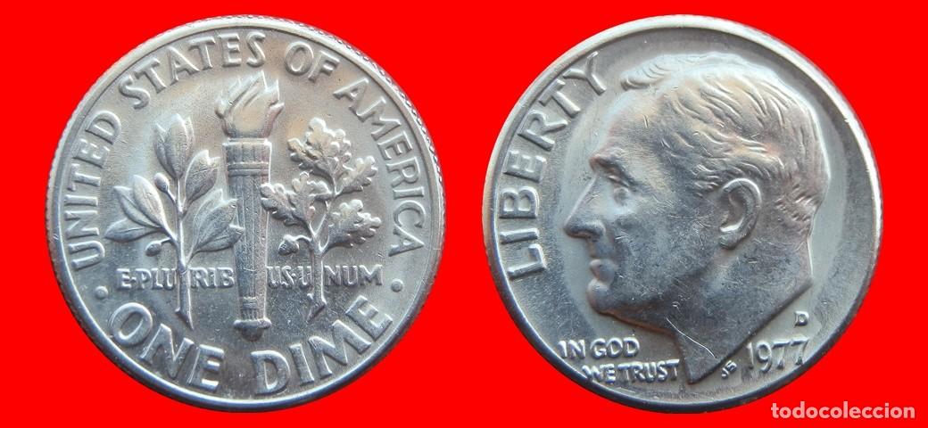 Monedas antiguas de Am&eacute;rica: 10 CENTAVOS DIME 1977-D USA-150503