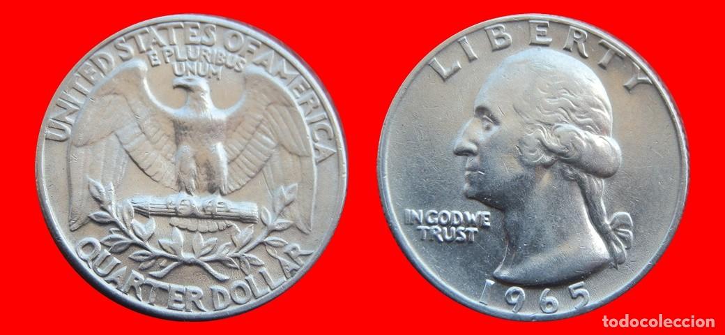 Monedas antiguas de Am&eacute;rica: 25 CENTAVOS QUARTER 1965 USA-150506