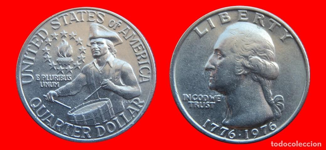 Monedas antiguas de Am&eacute;rica: 25 CENTAVOS QUARTER 1976 USA-150508