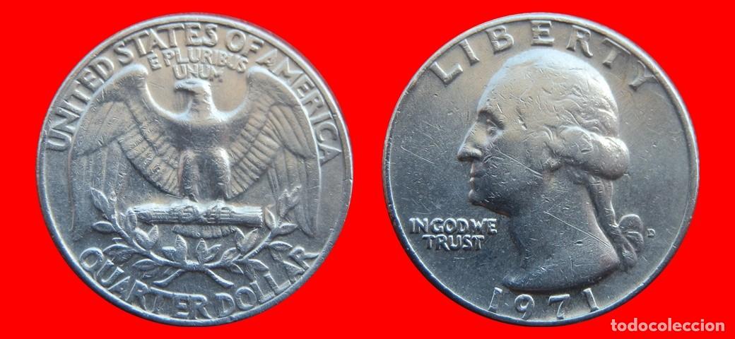 Monedas antiguas de Am&eacute;rica: 25 CENTAVOS QUARTER 1971-D USA-150510
