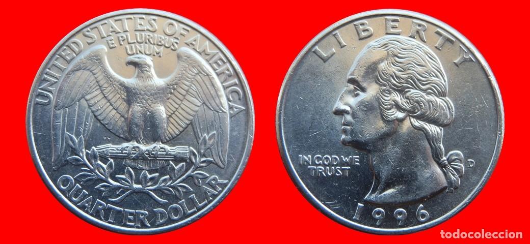 Monedas antiguas de Am&eacute;rica: 25 CENTAVOS QUARTER 1996-D USA-150513