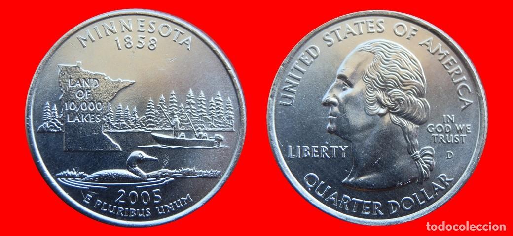 Monedas antiguas de Am&eacute;rica: 25 CENTAVOS QUARTER 2005-D MINNESOTA USA-150518