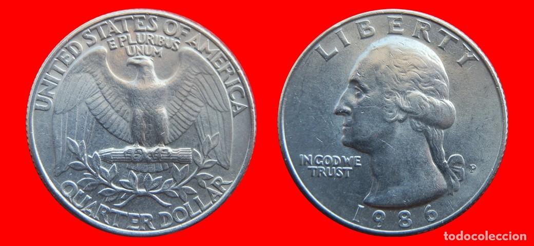 Monedas antiguas de Am&eacute;rica: 25 CENTAVOS QUARTER 1986-P USA-150524