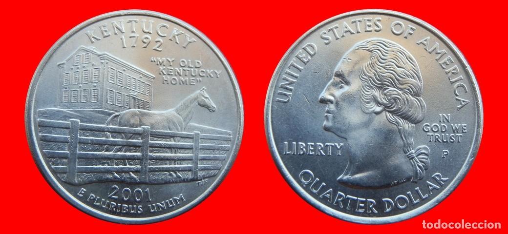 Monedas antiguas de Am&eacute;rica: 25 CENTAVOS QUARTER 2001-P KENTUCKY USA-150527