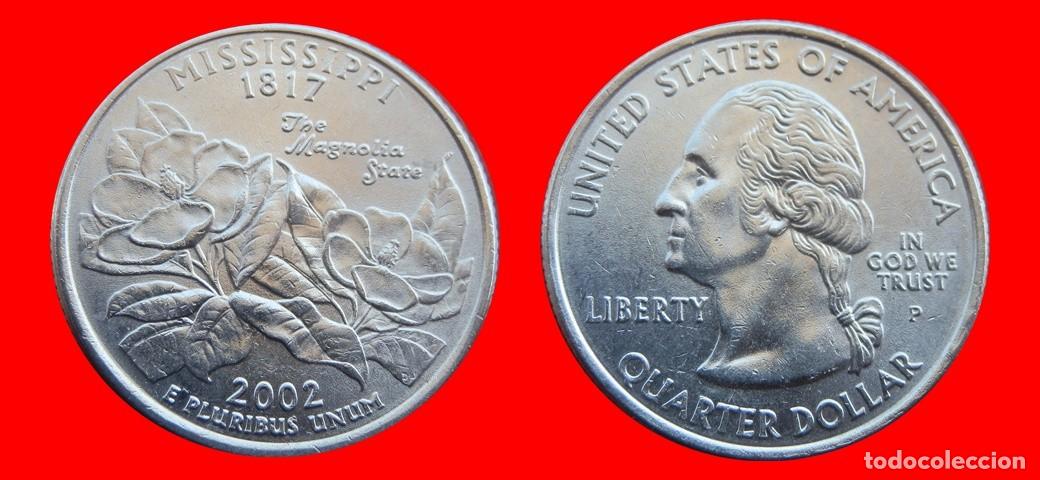 Monedas antiguas de Am&eacute;rica: 25 CENTAVOS QUARTER 2002-P MISSISSIPPI USA-150530