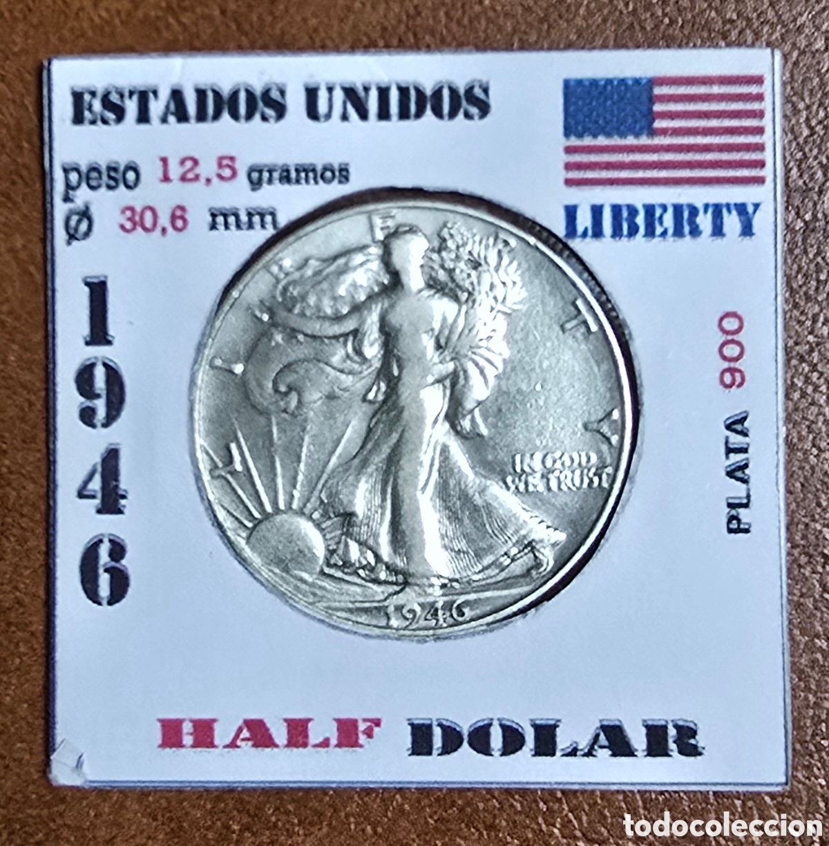 Monedas antiguas de Am&eacute;rica: EEUU Half Dolar de Plata de 1946 Liberty