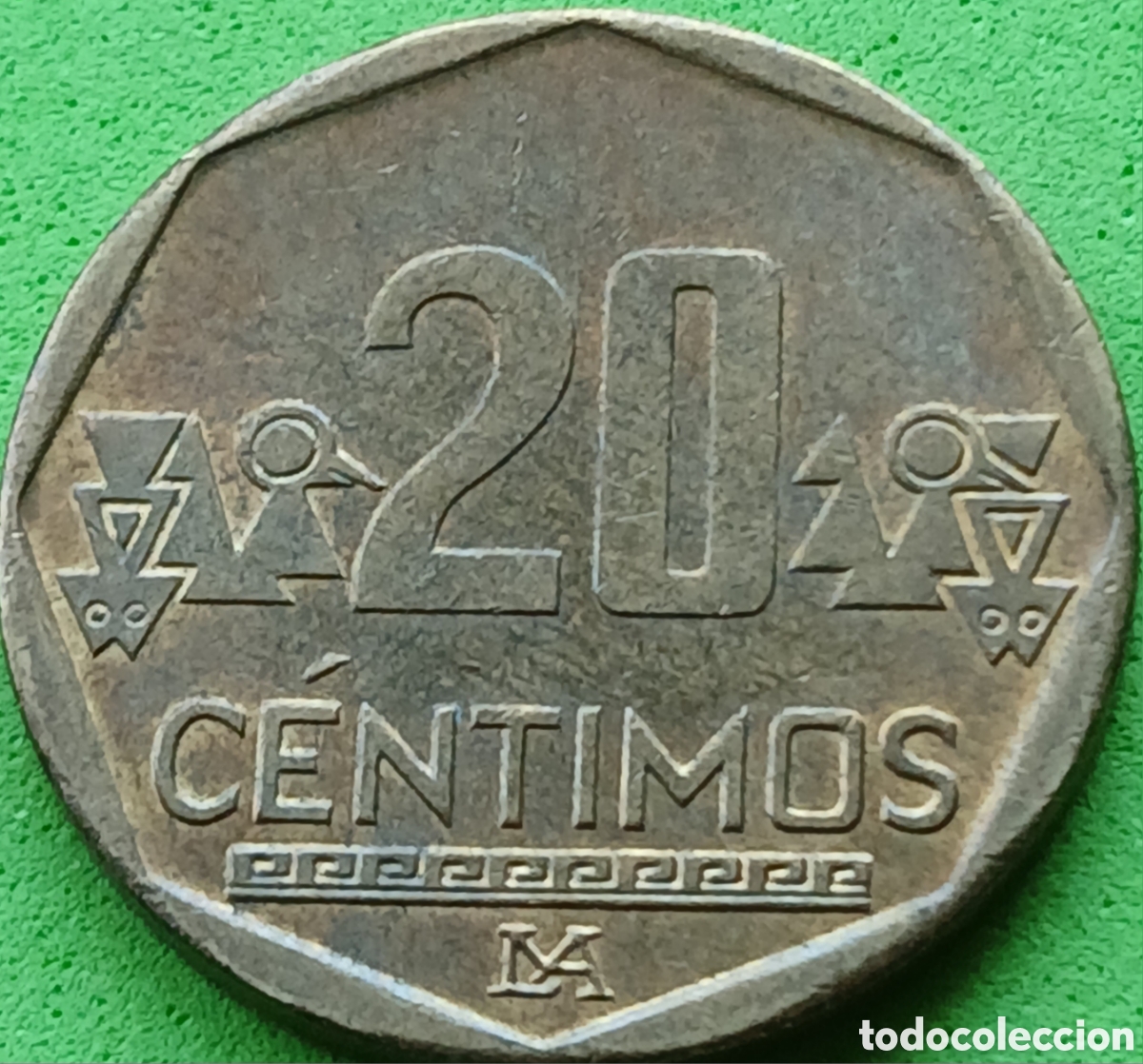 Monedas antiguas de Am&eacute;rica: Per&uacute; 20 centimos 2024 km#306.4 poco com&uacute;n