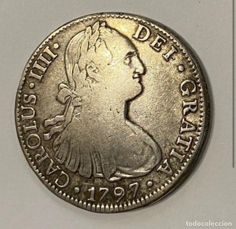 Monedas antiguas de Am&eacute;rica: Moneda 8 reales Carlos IIII 1797