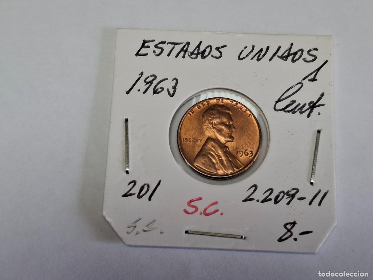 Monedas antiguas de Am&eacute;rica: 1 CENTAVO de 1963 KM 201 ESTADOS UNIDOS en SIN CIRCULAR