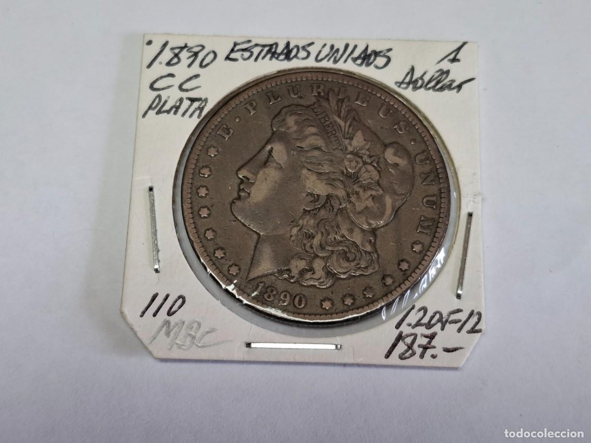 Monedas antiguas de Am&eacute;rica: 1 DOLLAR de PLATA de 1890 CC KM 110 ESTADOS UNIDOS en MBC