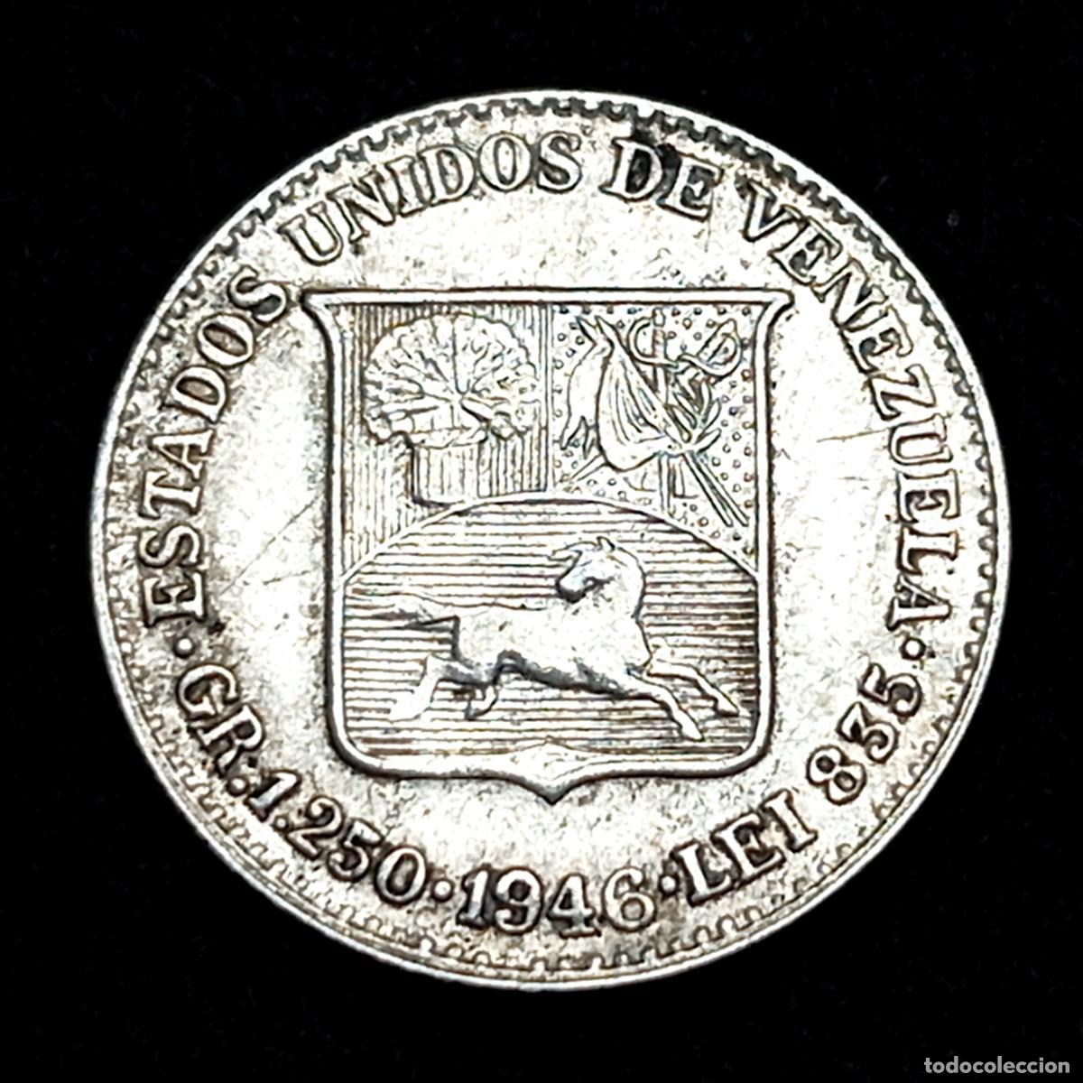 Old Coins of America: ⚜️ BBG0 1. Plata. Venezuela. 1/4 Bol&iacute;var 1946