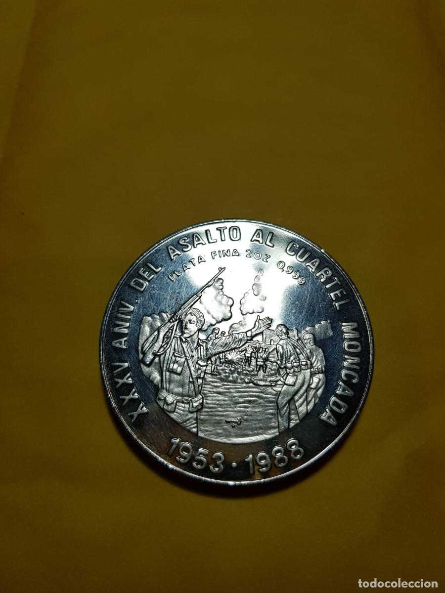 Monedas antiguas de Am&eacute;rica: CUBA-20 PESOS-1988-2 ONZAS-PLATA 999-XXXV ANIV.DEL ASALTO AL CUARTEL MONCADA