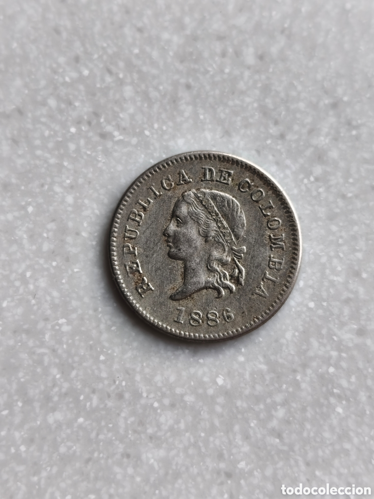 Monete antiche di America: 5 centavos Colombia 1886