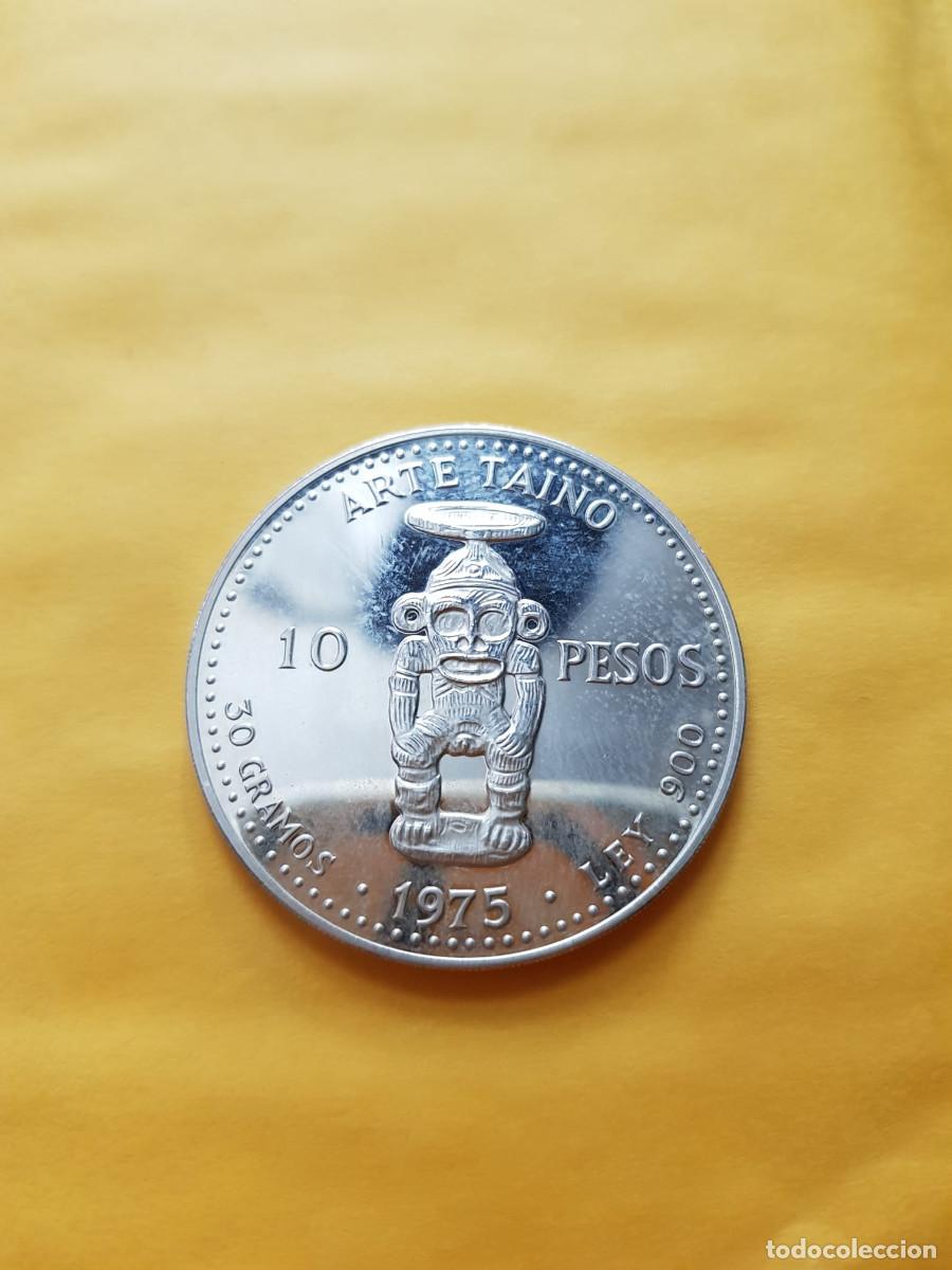 Monnaies anciennes d'Am&eacute;rique: REPUBLICA DOMINICANA-10 PESOS-1975-PLATA