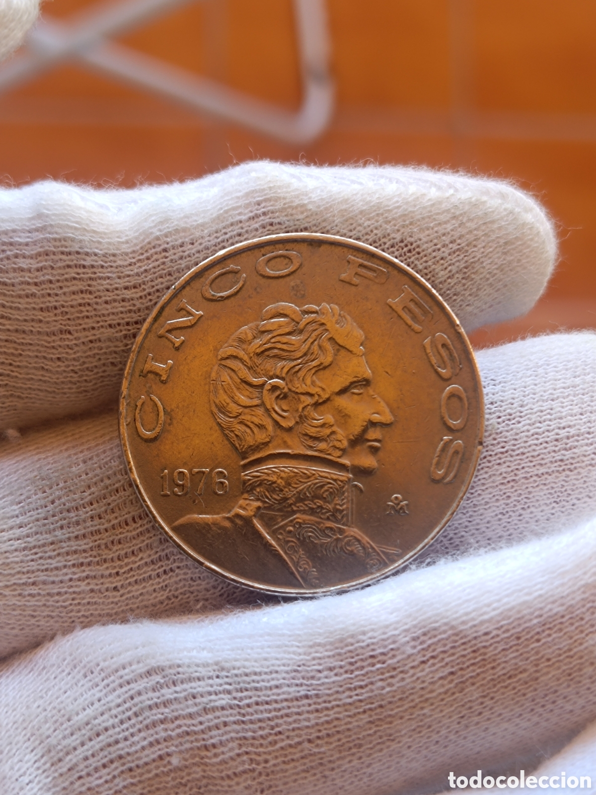 Monedas antiguas de Am&eacute;rica: Moneda 5 pesos M&eacute;xico 1976