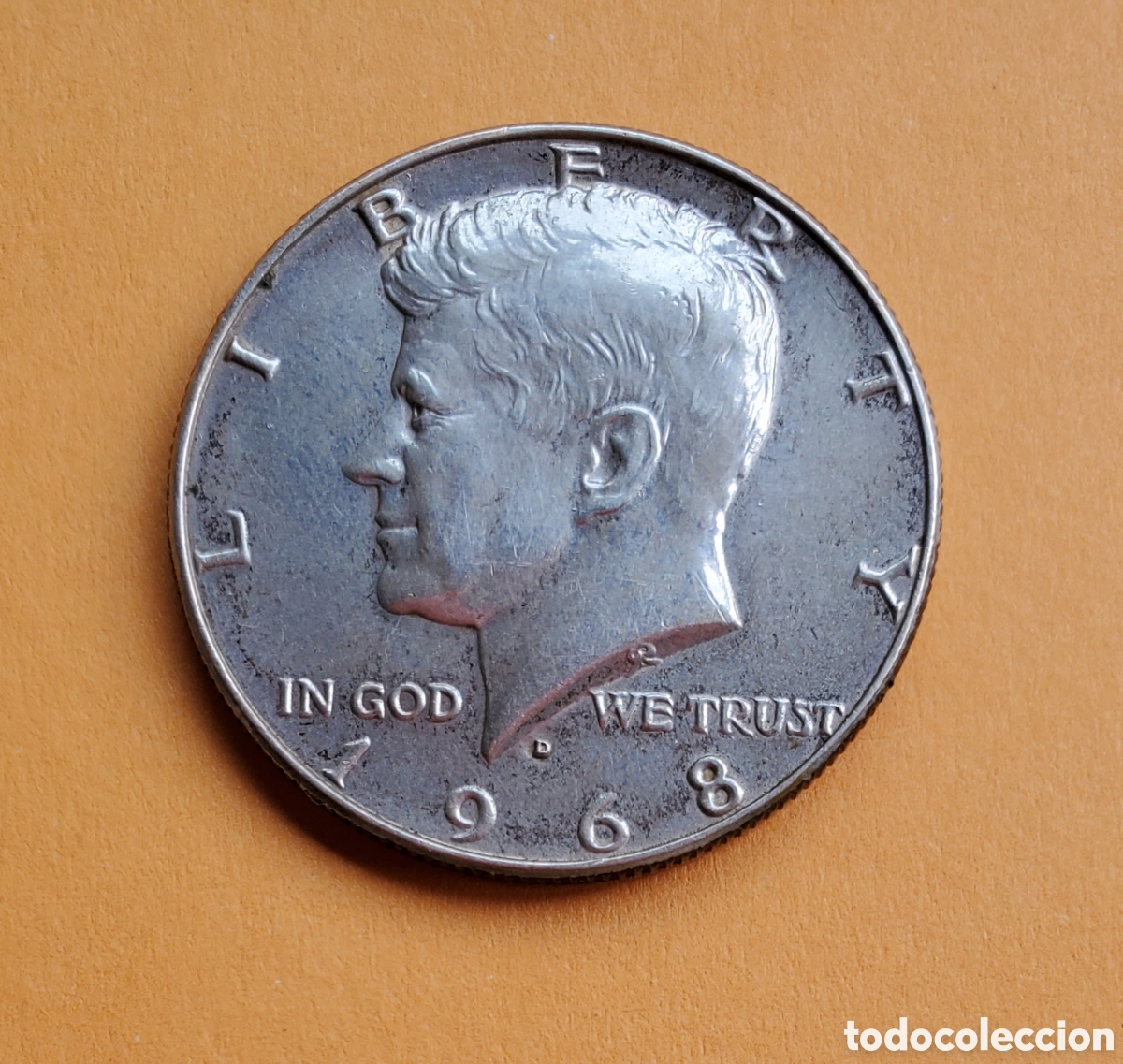 Monedas antiguas de Am&eacute;rica: MEDIO DOLAR KENNEDY 40% PLATA 1968. HALF DOLLAR KENNEDY 1968.